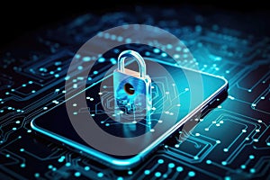 Lock protect business web online padlock secure network internet digital technology concept safety
