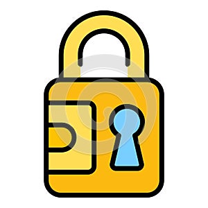 Lock protection icon vector flat