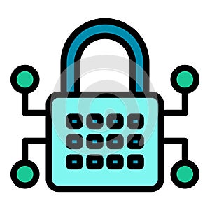 Lock protection icon vector flat