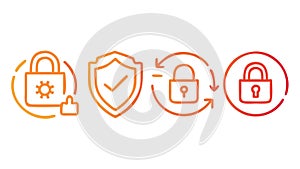 Lock and Protection Icons Set, vector design Generative AI