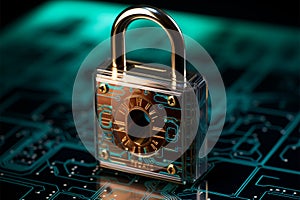 The lock represents online security technology that shields against threats