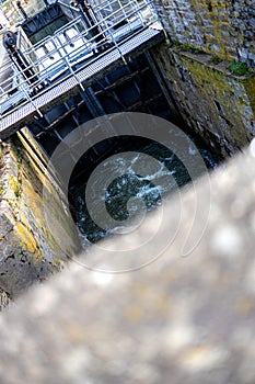 lock on a river perpendicular