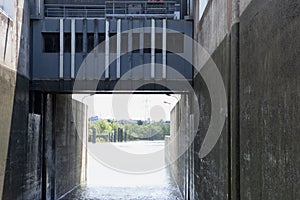 A lock on the River Rhone, Lyon,France