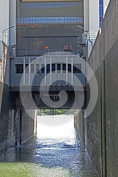 A lock on the River Rhone, Lyon,France