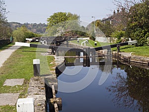 Lock on the Rochdale canal near Walsden