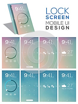 Lock Screen Mobile User Interface kit.