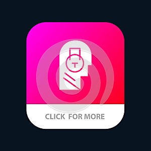 Lock, Secure, Message, Data, User Mobile App Button. Android and IOS Glyph Version