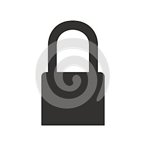 Lock security icon vector symbol. Protection privacy key padlock with keyhole lock safety isolated white. Secure shape closed