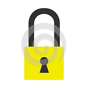 Lock security icon vector symbol. Protection privacy key padlock with keyhole lock safety isolated white. Secure shape closed