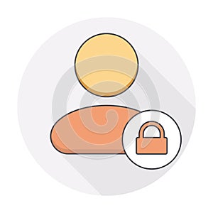 Lock security user icon