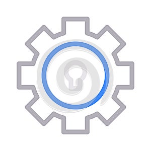 Lock setting thin color line vector icon