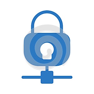 Lock sharing glyph flat vector icon