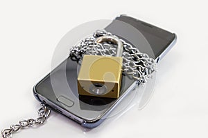 Lock smart phone by chain