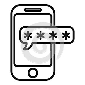 Lock smartphone icon outline vector. Password key