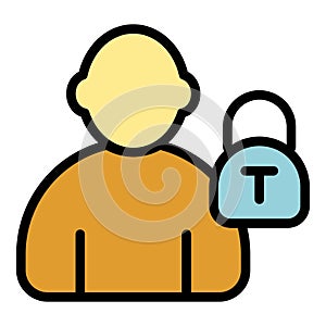 Lock theft icon vector flat