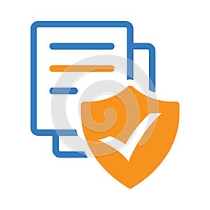 lock, tick, shield, document, report, security, safe, document security icon