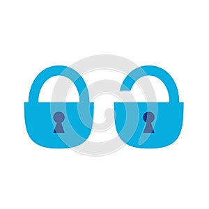 lock and unlock icon button element vector illustration