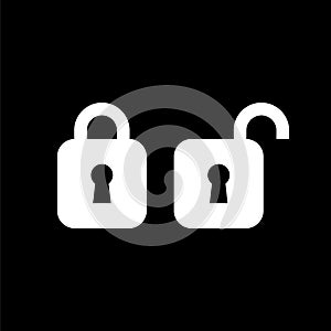 Lock unlock icon ui simple style flat illustration