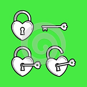 Lock and unlock the love padlock