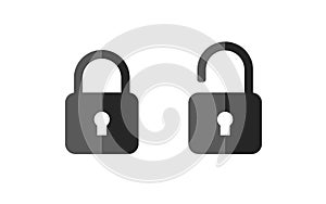 Lock Unlock vector icon. Concept flat icons. Icons for web. Vector illustraton photo