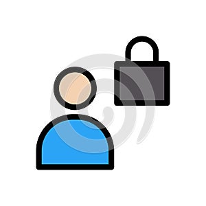 Lock vector glyph color  icon