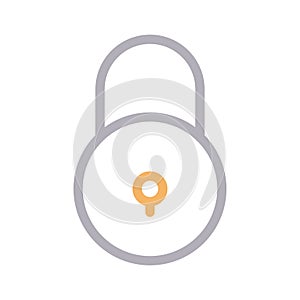 Lock thin line color vector icon