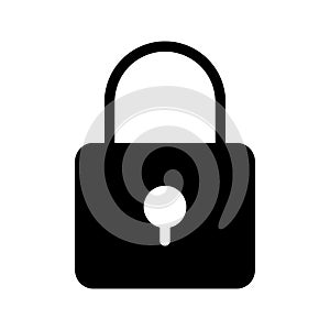 Lock glyph flat vector icon