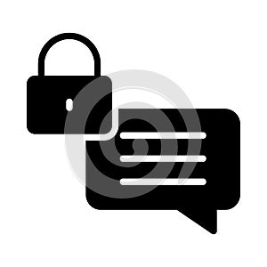 Lock glyph flat vector icon