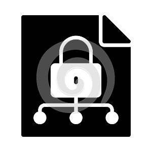 Lock glyph flat vector icon