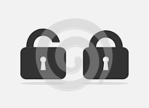Lock - vector icon. unlock and neverlock vector icon