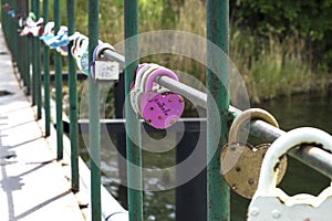 the lock on the West on the bridge as a symbol of love