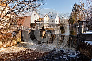 Lock on the Wolfegger Ach in Baienfurt, Baden Wuerttemberg photo