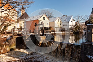 Lock on the Wolfegger Ach in Baienfurt, Baden Wuerttemberg photo