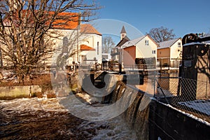 Lock on the Wolfegger Ach in Baienfurt, Baden Wuerttemberg photo