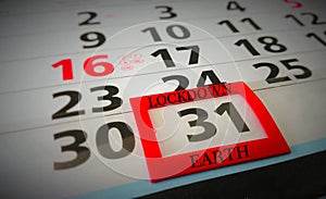 Lockdown Canada from COVID-19 sign on calendar.