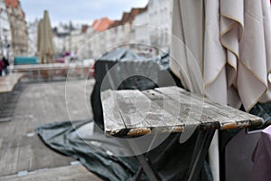 Lockdown in Corona crisis - Closed gastronomy in Steyr, Austria, Europe photo