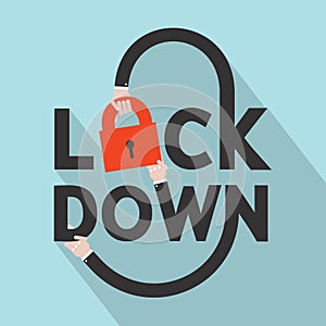 Lockdown Font Icon. Locking Down to Prevent Corona Virus Or Covid-19 Not to Spread Widely photo