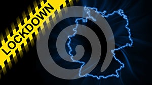 Lockdown Germany, outline map Coronavirus, Outbreak quarantine