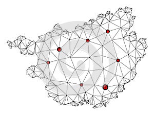 Lockdown Polygonal 2D Mesh Vector Map of Guangxi Zhuang Region