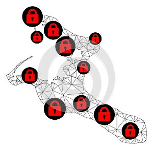 Lockdown Polygonal 2D Mesh Vector Map of Kiribati Island