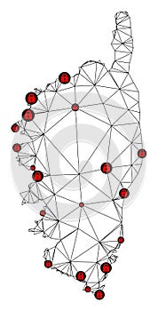 Lockdown Polygonal Carcass Mesh Vector Map of Corsica