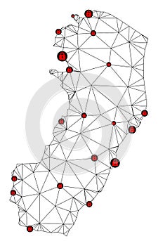 Lockdown Polygonal Carcass Mesh Vector Map of Espirito Santo State