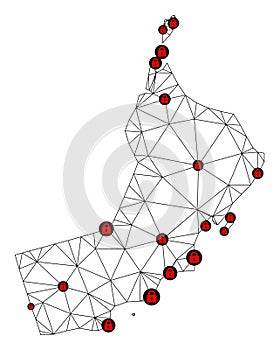 Lockdown Polygonal Carcass Mesh Vector Map of Oman