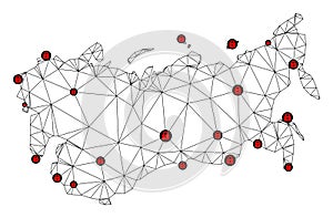 Lockdown Polygonal Network Mesh Vector Map of USSR