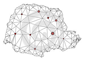 Lockdown Polygonal Wire Frame Mesh Vector Map of Parana State