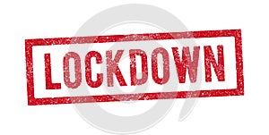 Lockdown in red ink stamp photo