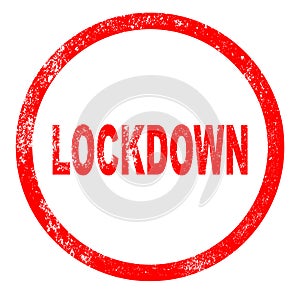 Lockdown Red Rubber Ink Stamp