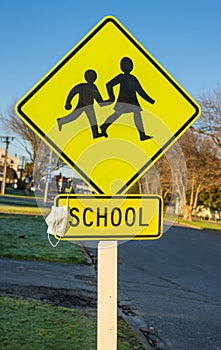 Lockdown Schools Road Sign