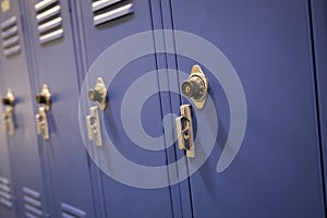 Locked Blue High School Lockers