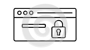 Locked browser window. Secure internet browsing and data protection. vector design Generative AI